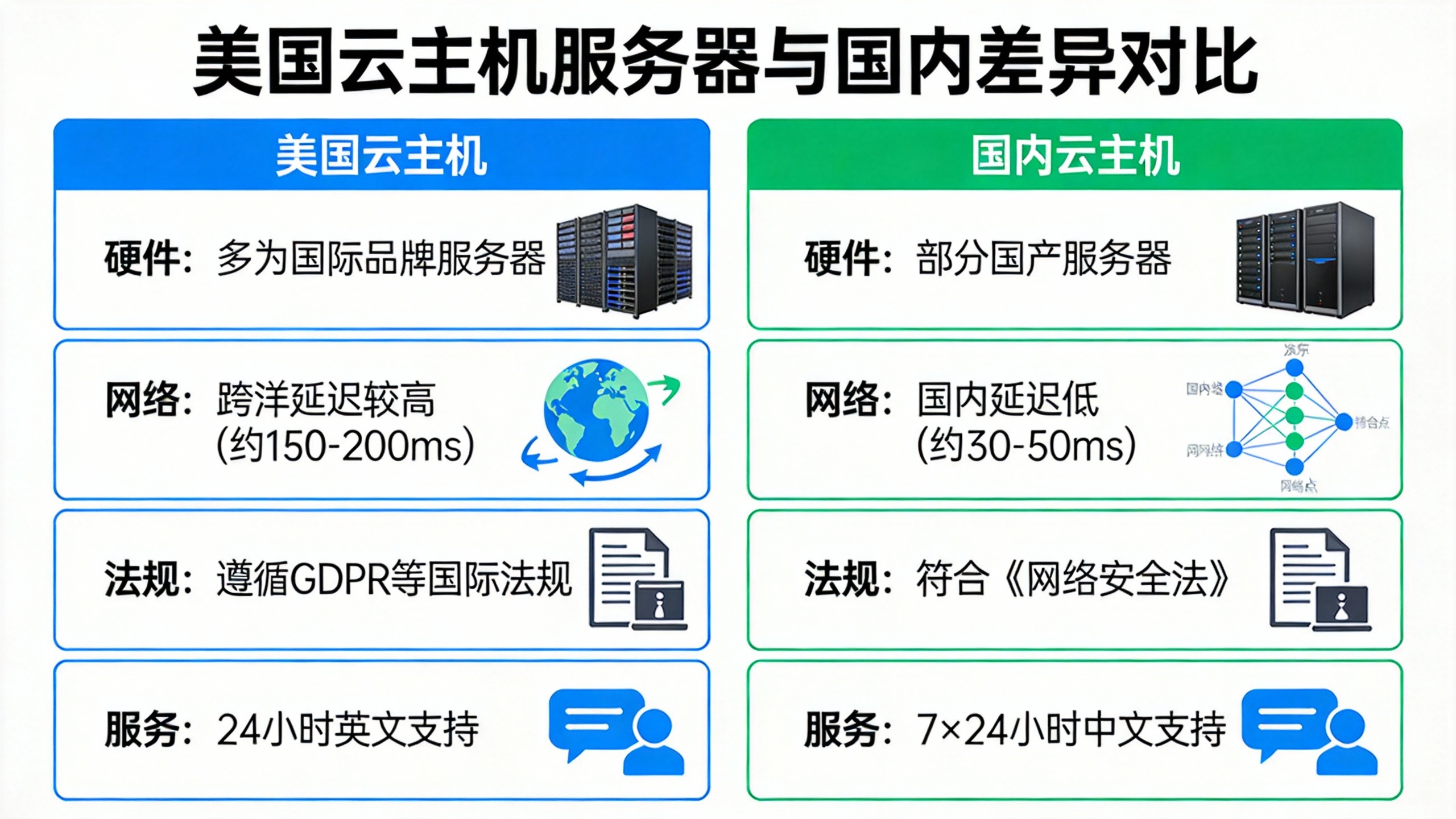 美国云主机服务器与国内差异