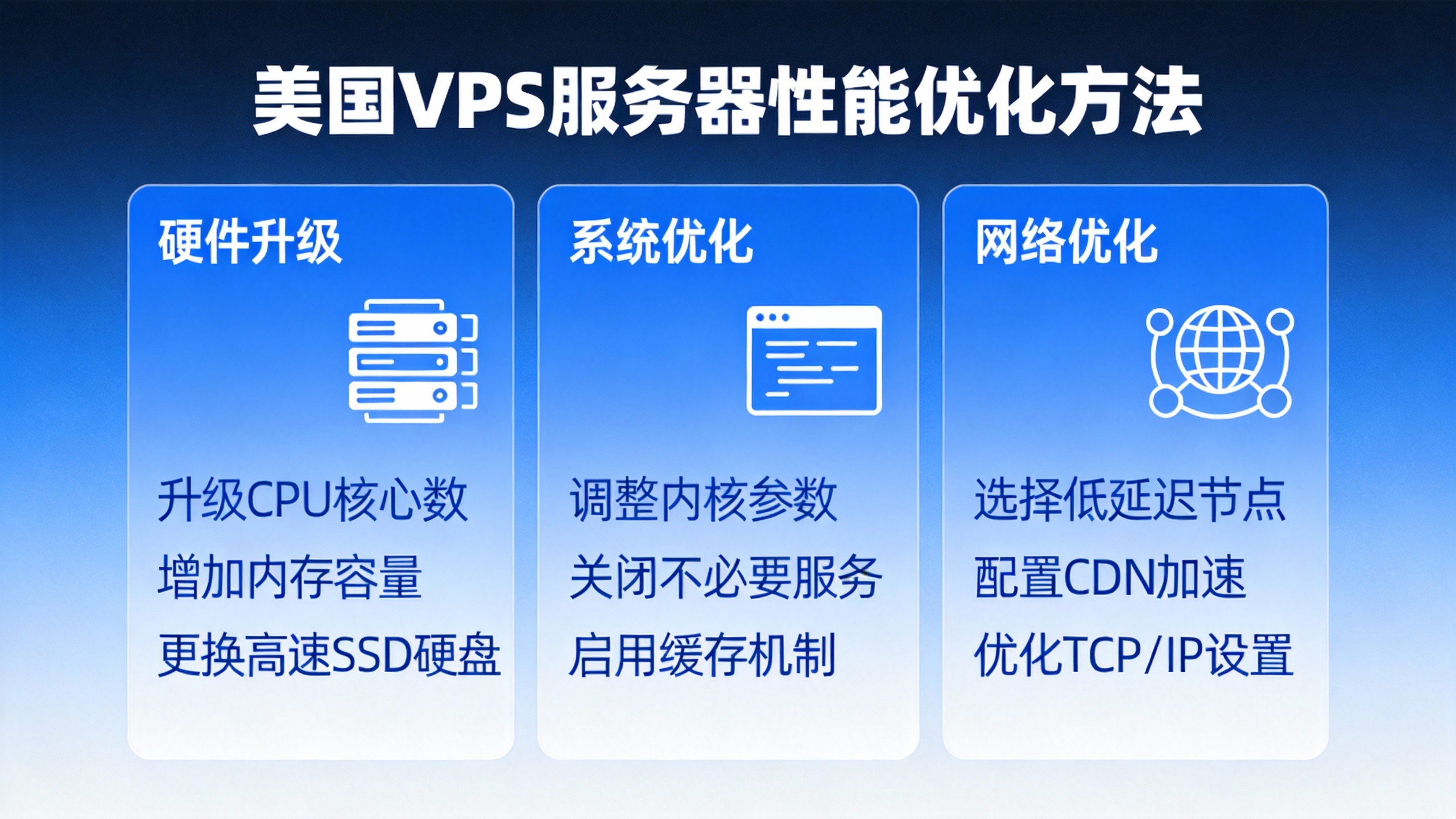 美国VPS服务器性能优化方法